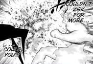 Mereoleona Vermillion defeating Paladin Moris Libardirt (Image via Shueisha)